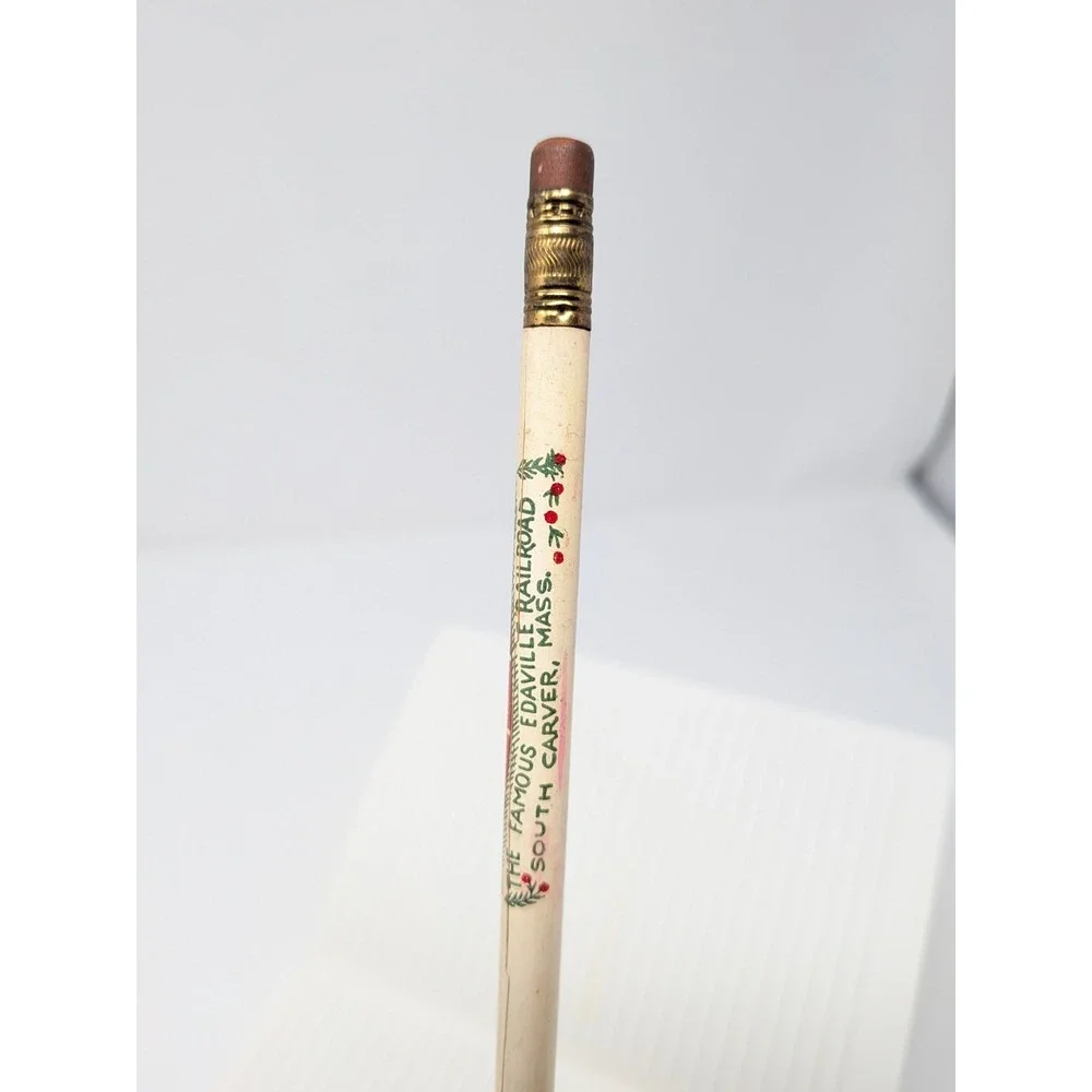 VINTAGE 1940's Christmas edaville Railroad Pencil Rare Souvenir Carver, MA